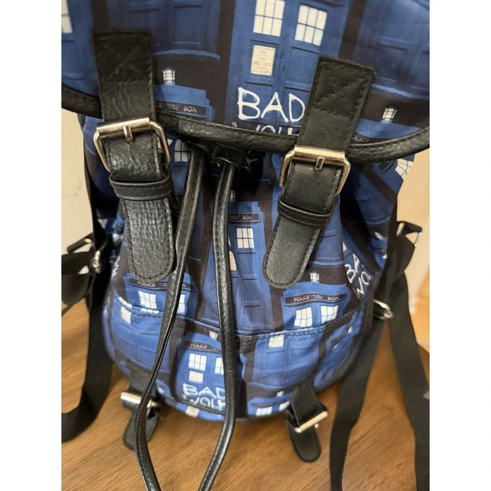 Doctor Who TARDIS Bad Wolf Backpack BBC Licensed 2015 Blue Black